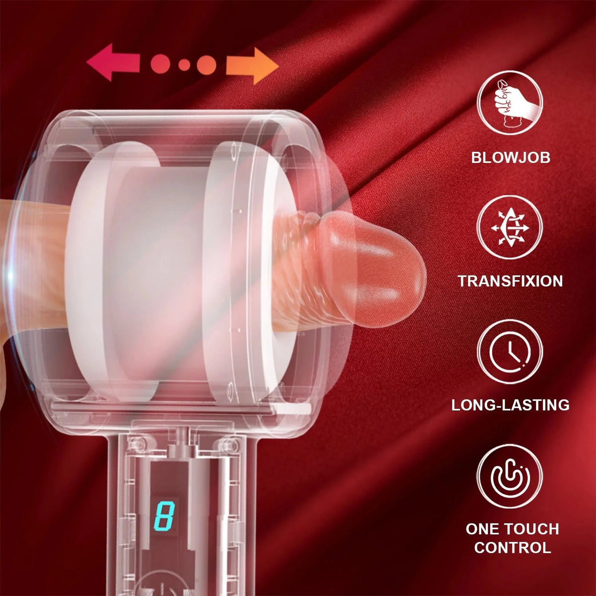 1pc Self-Retractable Male Endurance Trainer - 8 Thrust & Vibration Modes - coolibbey