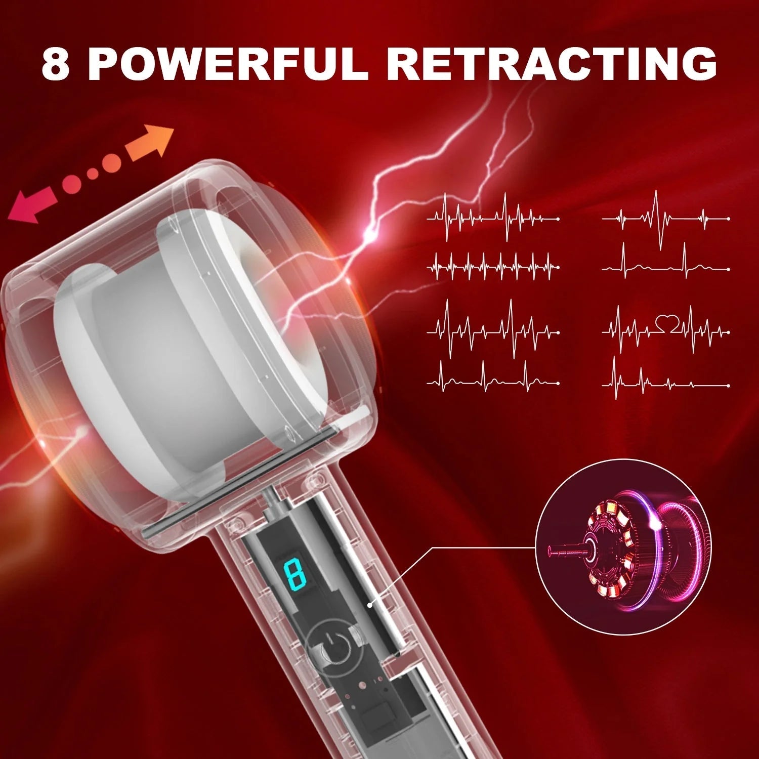 1pc Self-Retractable Male Endurance Trainer - 8 Thrust & Vibration Modes - coolibbey