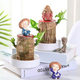Brazil Wood Decor Lucky Bamboo Wood - Brazilian Lucky Wood Plant Wood Stump - Lucky Bamboo Plants Indoor Office Desktop Planter (Style C) - AVYXO