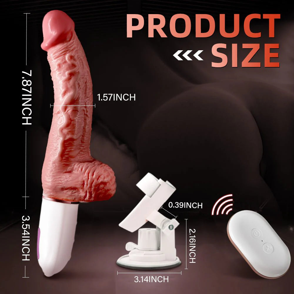Silicone Electric Dildo Vibrator - 3-in-1 Vibration, Warming, Swing Mode - AVYXO