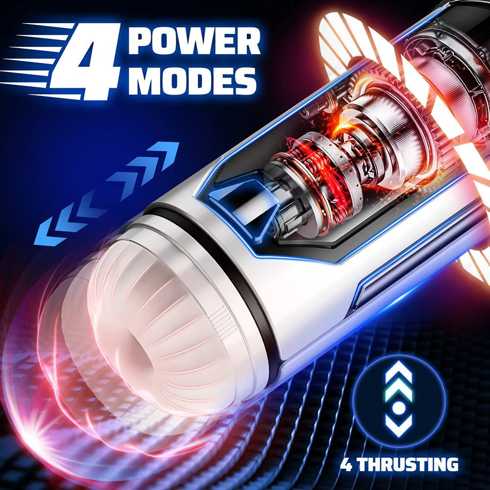 AAVibe Automated Male Sex Toy 4 Thrust Modes, 3D Sleeve, Heating. Hands-Free Pleasure for Men - AVYXO