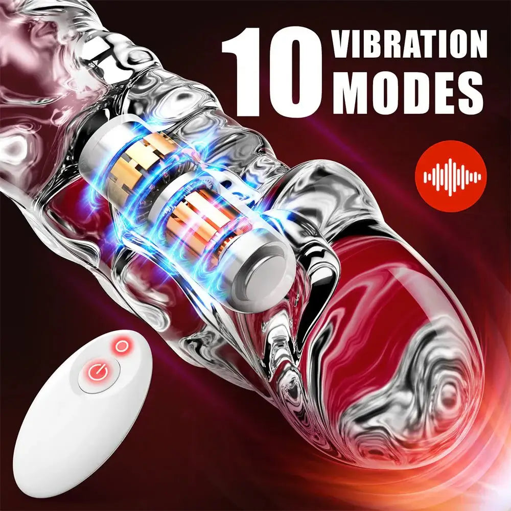 3.6 Inch Clear Cock Sleeve with 10 Vibrating Modes - AVYXO