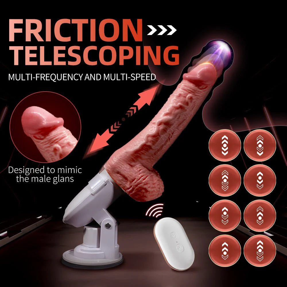 Silicone Electric Dildo Vibrator - 3-in-1 Vibration, Warming, Swing Mode - AVYXO