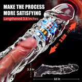 3.6 Inch Clear Cock Sleeve with 10 Vibrating Modes - AVYXO
