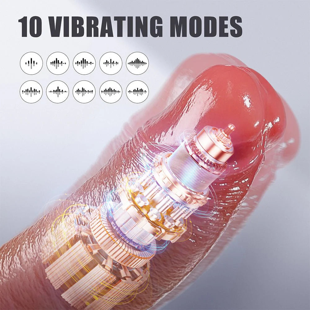 Thrusting Dildo Vibrator Sex Toys for Women - 8.7 Inch Realistic Dildo with 7 Thrusting Wriggling - AVYXO