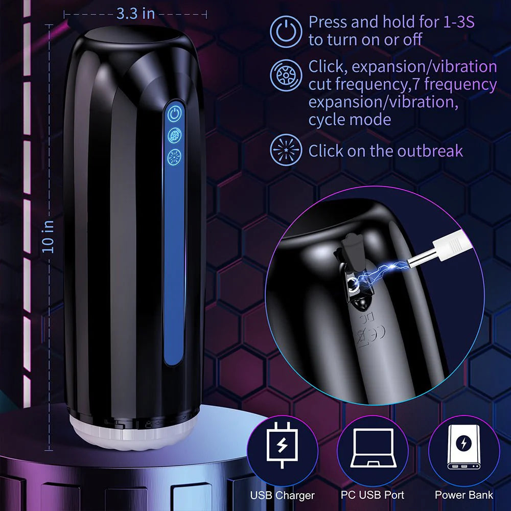 PreviousNext       Automatic Male Masturbator,Male Sex Toys with 7 Thrusting & Vibration Modes Electric Pocket Pussy - AVYXO