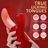 Powerful Stimulation Vibrator: Rose Tongue Licking Clitoris & Nipple Stimulation Toy - AVYXO