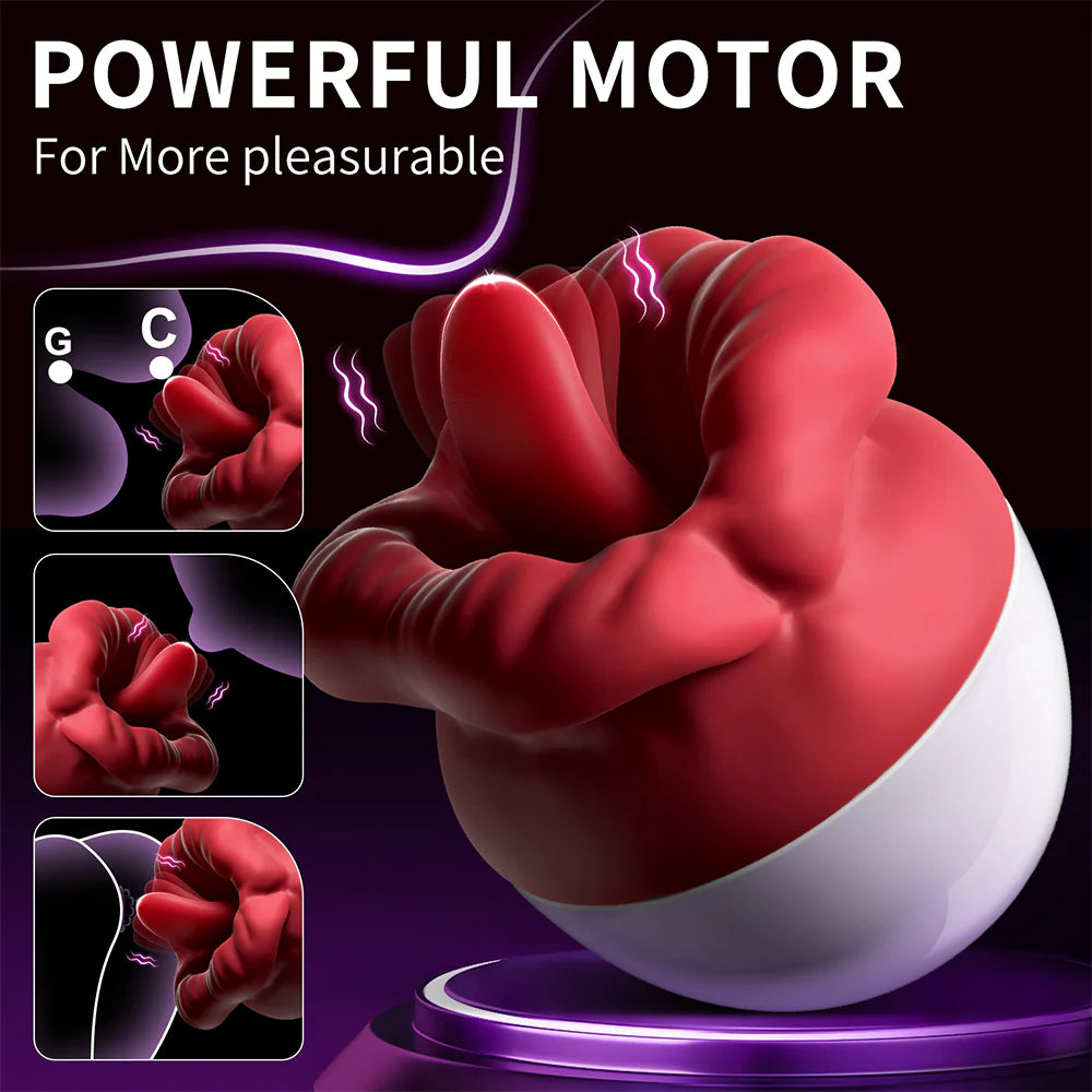Rose Sex Toys Vibrator for Women - Adult Toys with 10 Vibrating & 10 Tongue Licking Modes - AVYXO