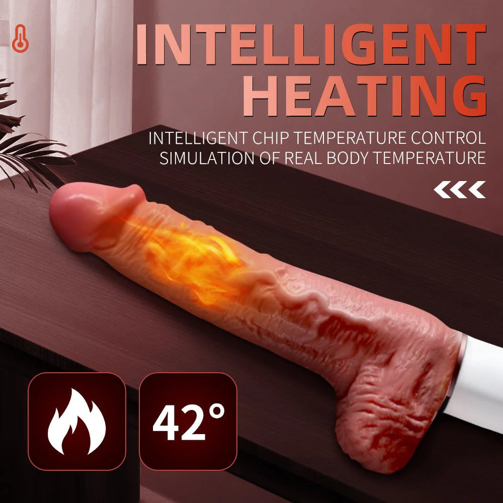 Silicone Electric Dildo Vibrator - 3-in-1 Vibration, Warming, Swing Mode - AVYXO
