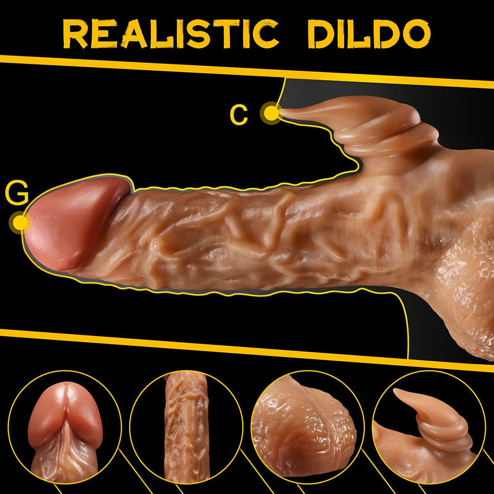 Thrusting Dildo Vibrator Sex Toy Clitoral Licking G Spot Dildo for Clitoral G Spot Anal Stimulation - AVYXO