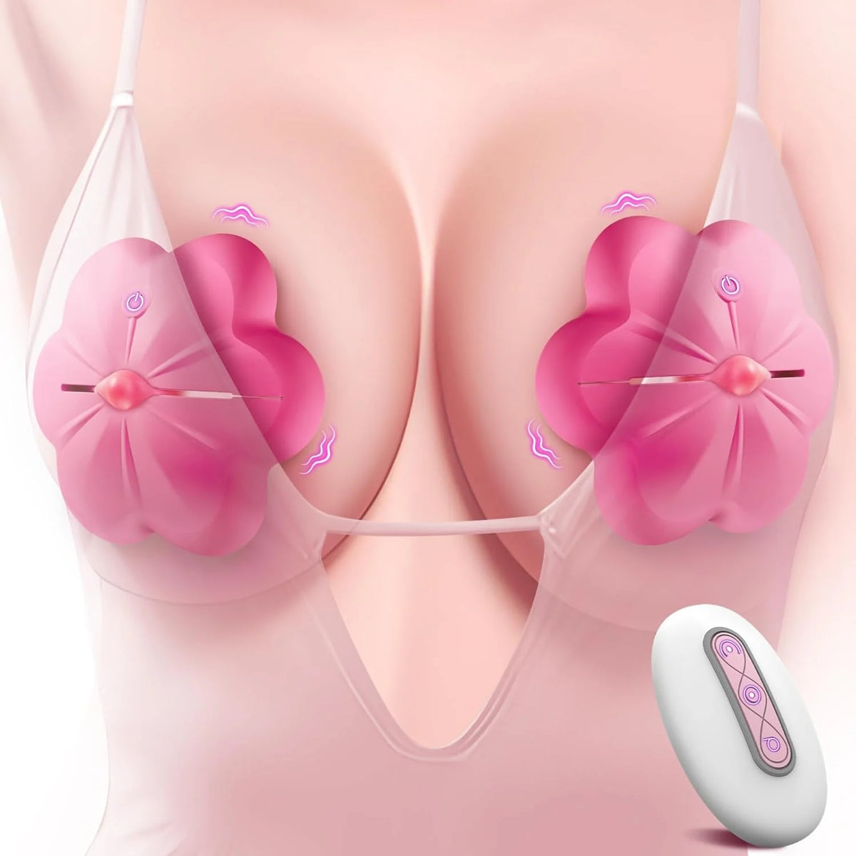Remote Control Nipple Vibrator - 10 Vibration Modes Adjustable Nipple Clamps for Women, BDSM Couples Toy with Discreet Packaging - AVYXO