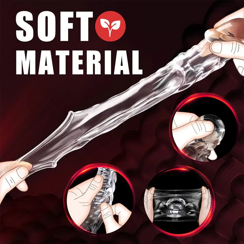 3.6 Inch Clear Cock Sleeve with 10 Vibrating Modes - AVYXO