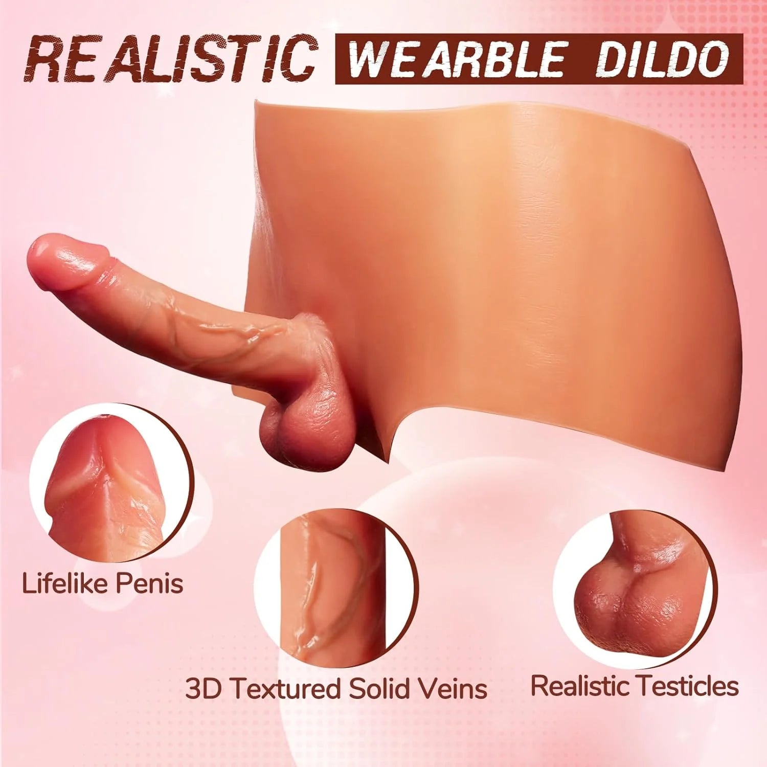 AAVIBE 7.3'' Long Dildos Panties with Realistic Penis Skin Color G-Spot Stimulator Lesbian Sex Toy - AVYXO