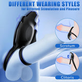 Penis Ring Clitoral Vibrator Double Pleasure 2-in-1 Vibrating Cock Ring with 9 Modes and APP Remote Control - AVYXO