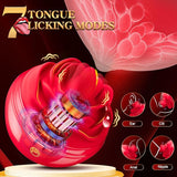 Adjustable 6-Level TelescopingVibrator Sex Toys, Rose Sex Toy for Women with 7 Tongue Licking & Vibrating Modes for Anal Nipple Clitoral Stimulator, Dustproof Cover Travel Pleasure Vaginal Masturbator - Realistic 2-in-1 Male Stimulator - AVYXO