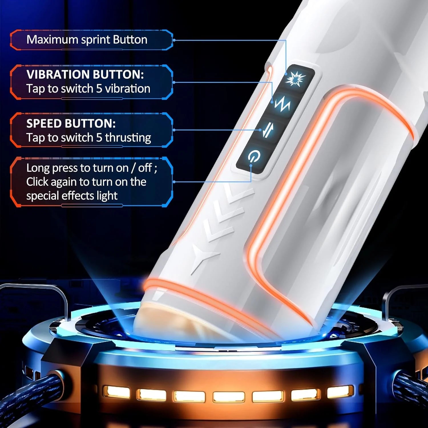 AAVIBE Automatic Male Masturbator - 5 Thrusting & Vibrating Modes, Pocket Pussy for Men - AVYXO