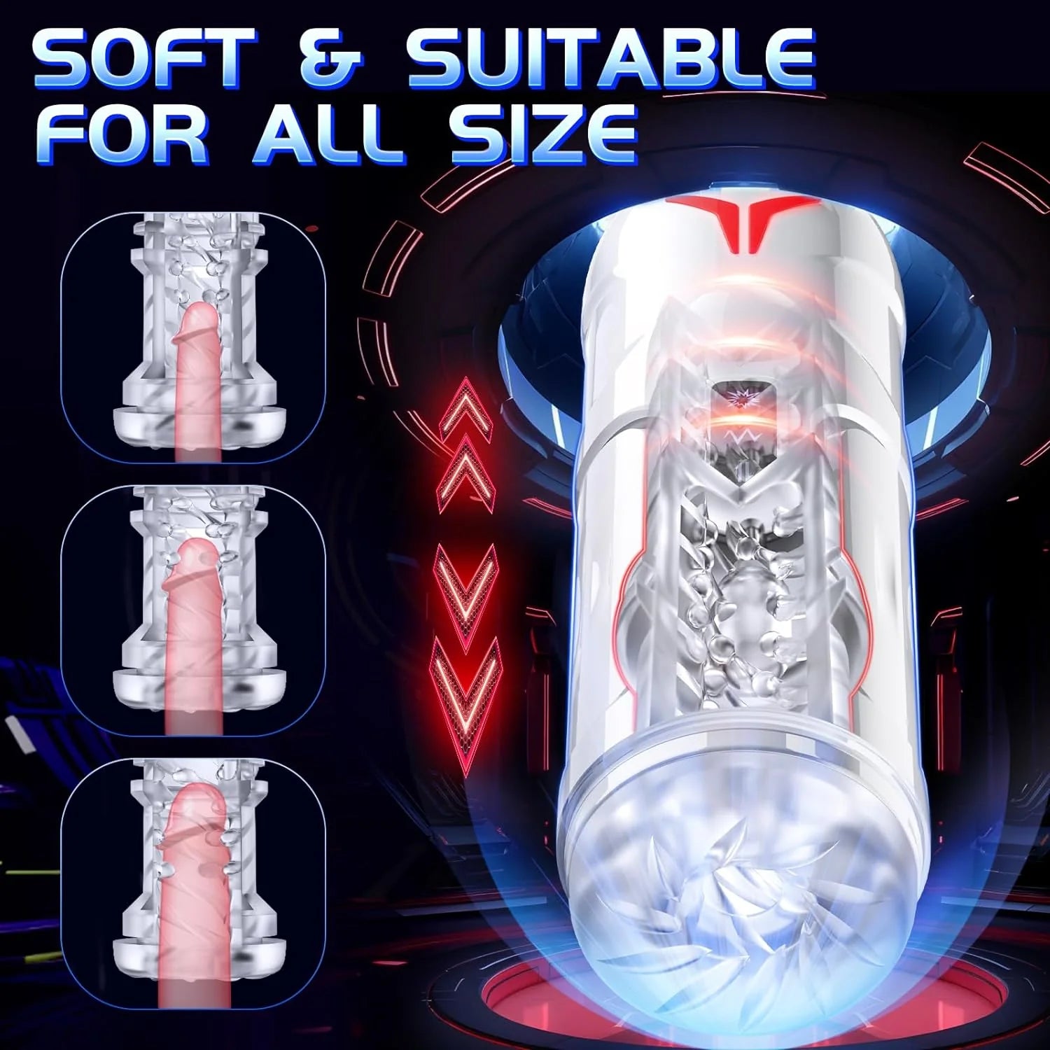 AAVIBE Automatic Male Masturbator - 5 Thrusting & Vibrating Modes, Pocket Pussy for Men - AVYXO