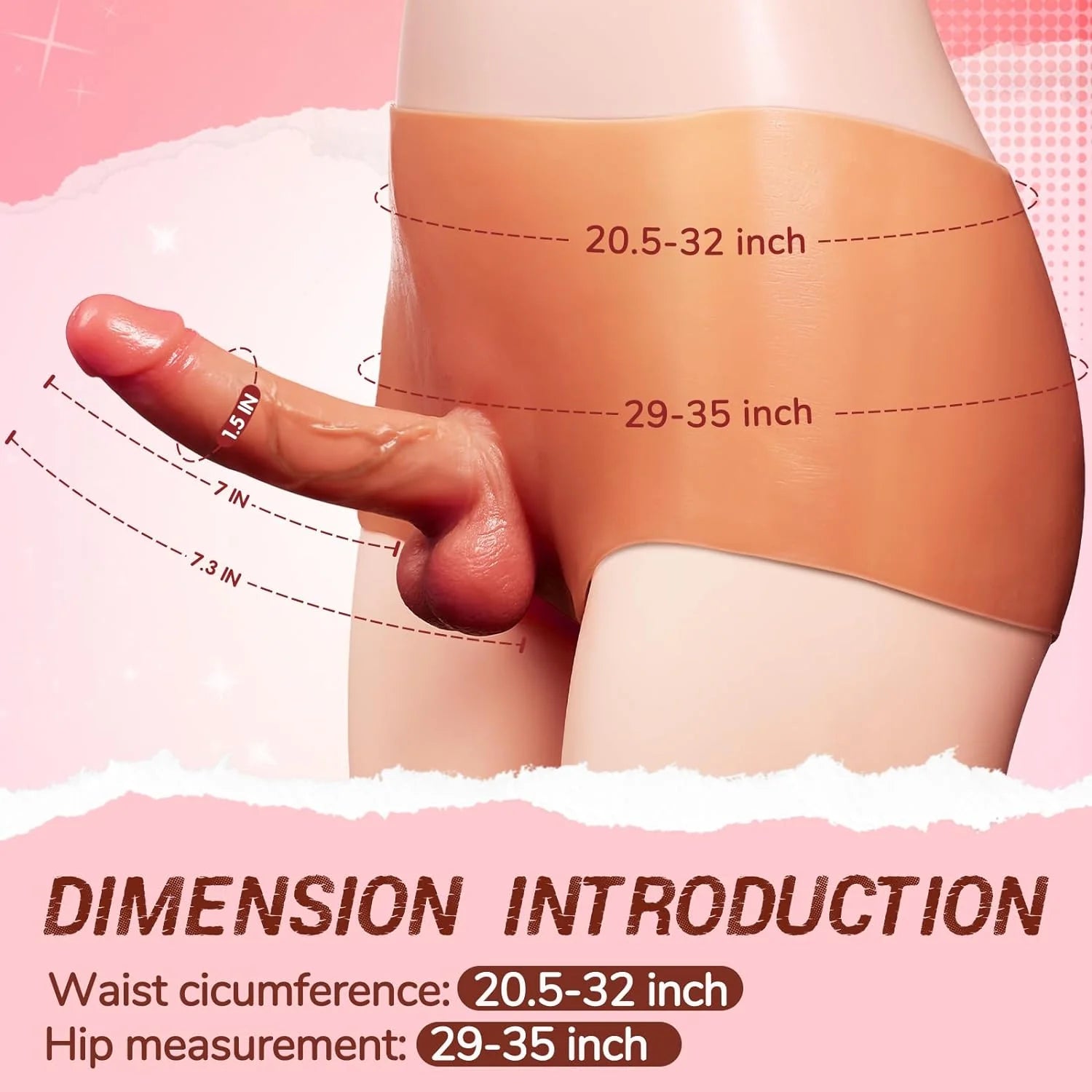 AAVIBE 7.3'' Long Dildos Panties with Realistic Penis Skin Color G-Spot Stimulator Lesbian Sex Toy - AVYXO