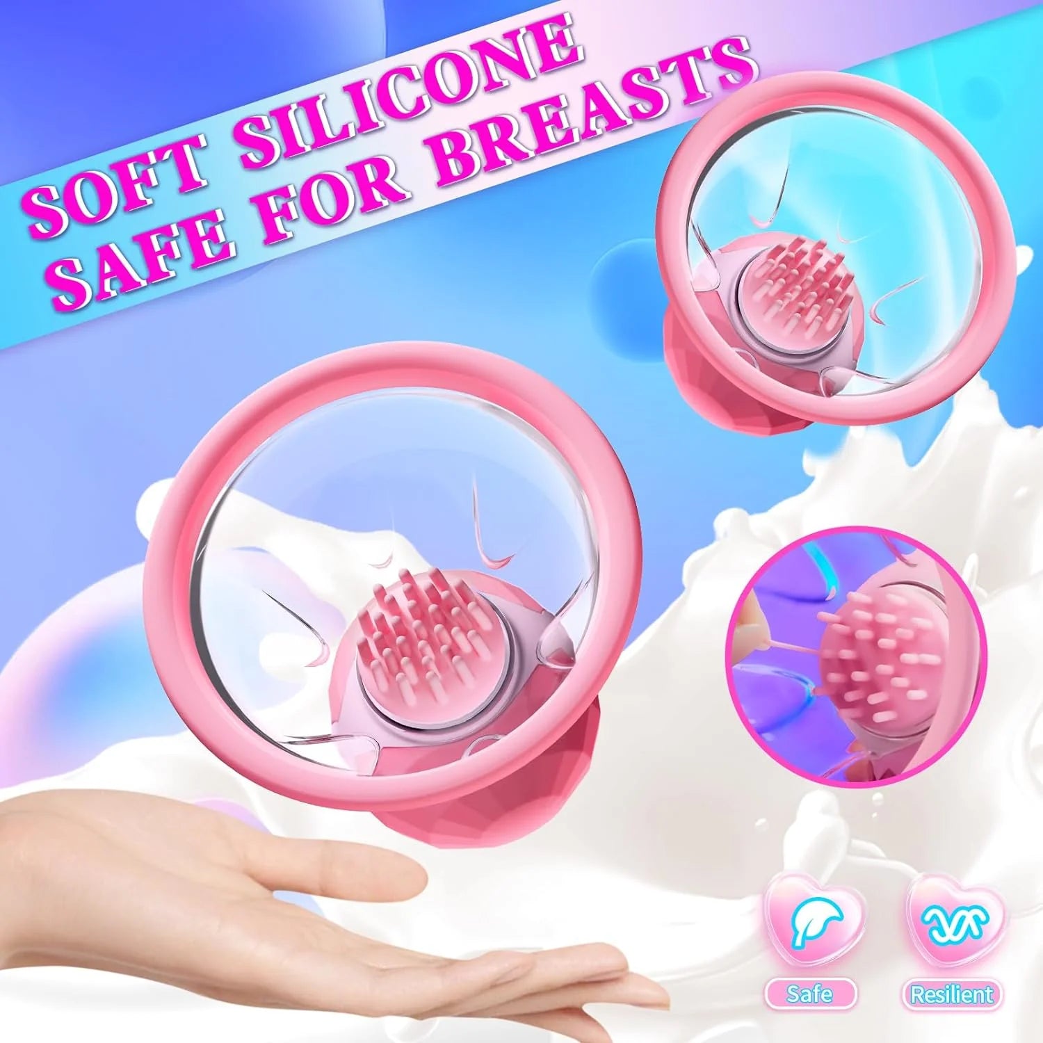 Sex Toys Nipple Vibrator for Women,Breast Suckers Massager with 10 Modes Vibrators & 360°Rotation Stimulation Nipple Clamps Strong Sucking Vibrater Adult Sexual Pleasure Toy for Female Couples Games - AVYXO