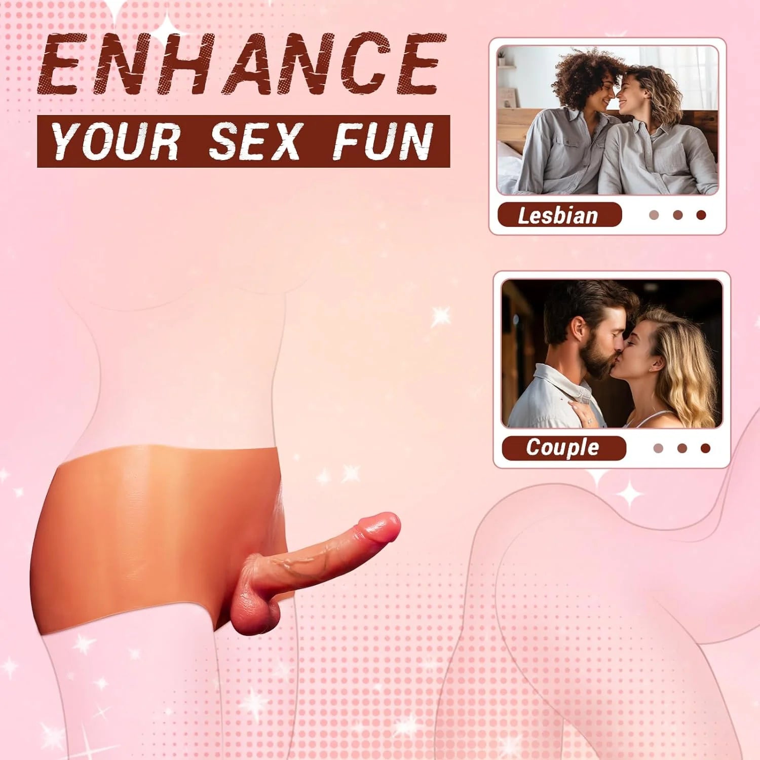 AAVIBE 7.3'' Long Dildos Panties with Realistic Penis Skin Color G-Spot Stimulator Lesbian Sex Toy - AVYXO