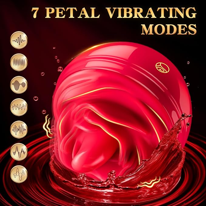 Adjustable 6-Level TelescopingVibrator Sex Toys, Rose Sex Toy for Women with 7 Tongue Licking & Vibrating Modes for Anal Nipple Clitoral Stimulator, Dustproof Cover Travel Pleasure Vaginal Masturbator - Realistic 2-in-1 Male Stimulator - AVYXO