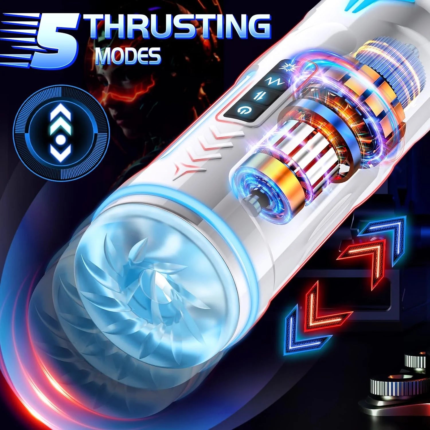 AAVIBE Automatic Male Masturbator - 5 Thrusting & Vibrating Modes, Pocket Pussy for Men - AVYXO