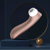 Air-Pulse Clitoris Stimulator - Non-Contact Sucking Pressure-Wave, Waterproof & Rechargeable (Rose Gold) - AVYXO
