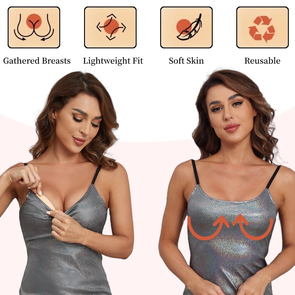 2024 Newest Ultra Boost Inserts, Double-Sided Adhesive Pads, Sticky Bikini Padding Inserts for Sports Bra, Swimsuit, Light Skin Tone, A,B,C,D - AVYXO