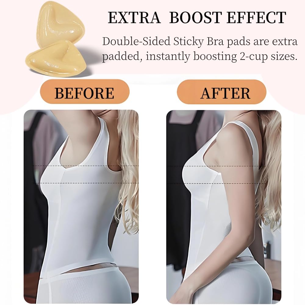 2024 Newest Ultra Boost Inserts, Double-Sided Adhesive Pads, Sticky Bikini Padding Inserts for Sports Bra, Swimsuit, Light Skin Tone, A,B,C,D - AVYXO