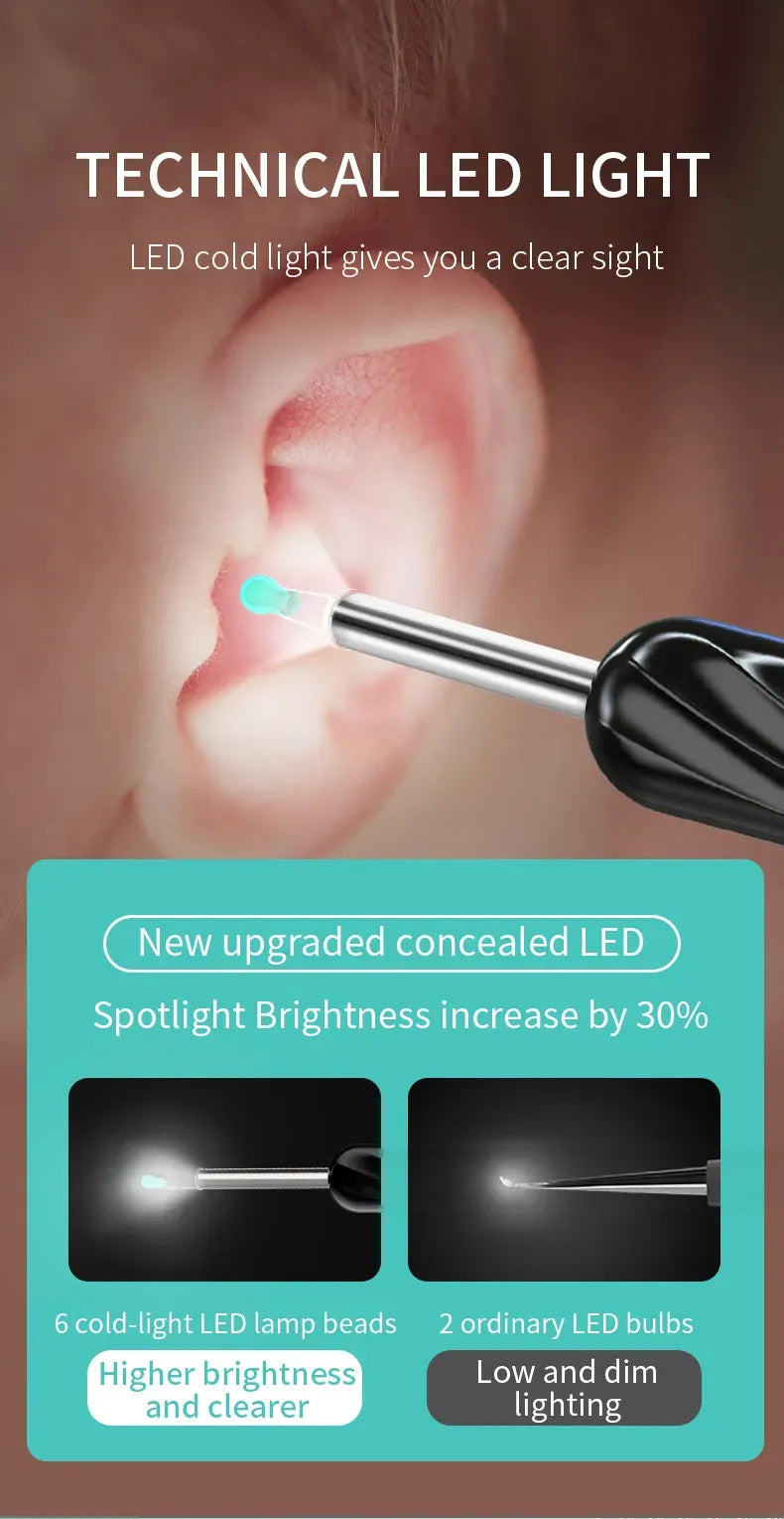 WiFi Link NE16 Hard Visual Ear Digging Spoon Ear Digging Spoon Wireless Cleaning Endoscope High Definition Ear Collecting Tool - AVYXO