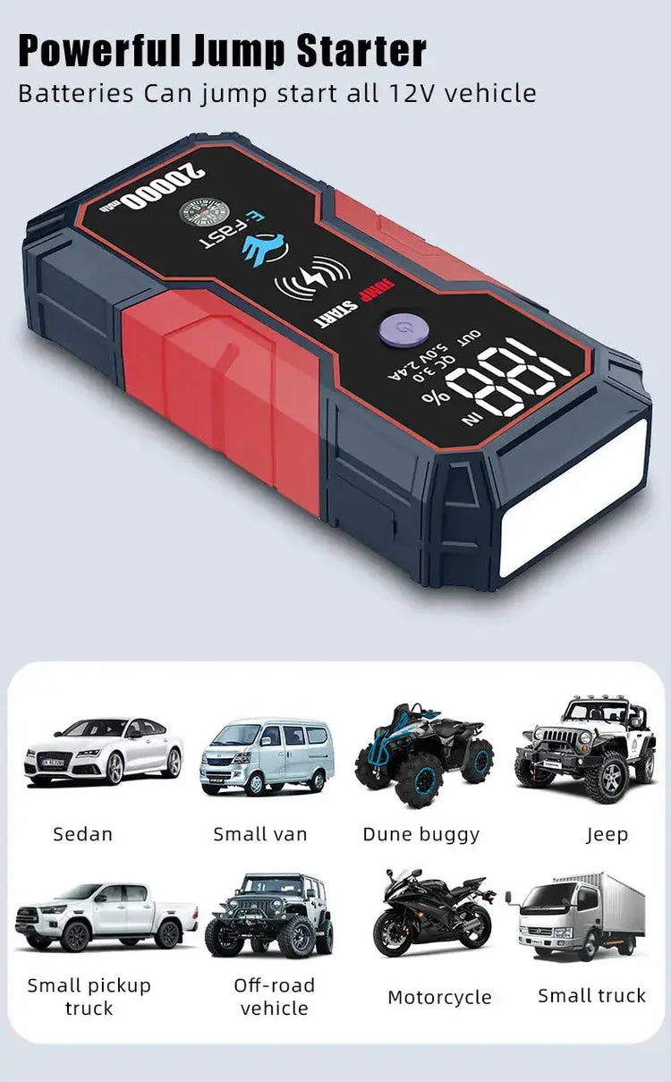 E-FAST  12v power bank with battery rescue starter car rescue starting power supply - AVYXO