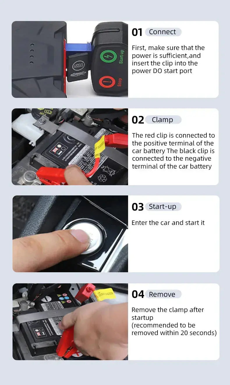 E-FAST  12v power bank with battery rescue starter car rescue starting power supply - AVYXO