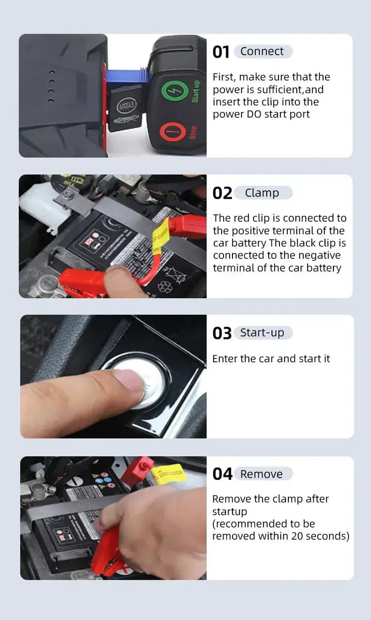 E-FAST  12v power bank with battery rescue starter car rescue starting power supply - AVYXO