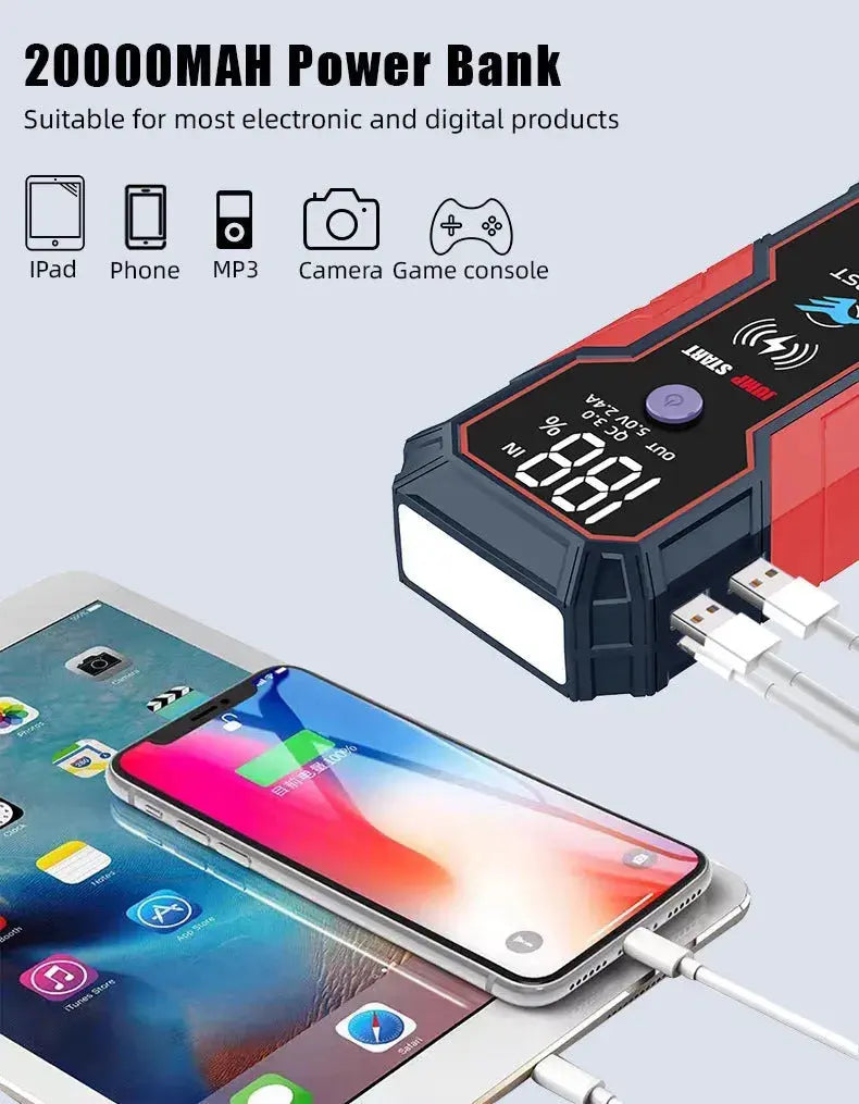E-FAST  12v power bank with battery rescue starter car rescue starting power supply - AVYXO