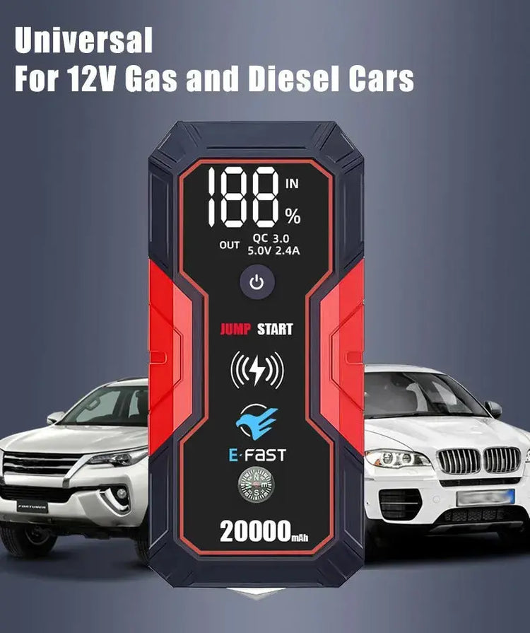 E-FAST  12v power bank with battery rescue starter car rescue starting power supply - AVYXO