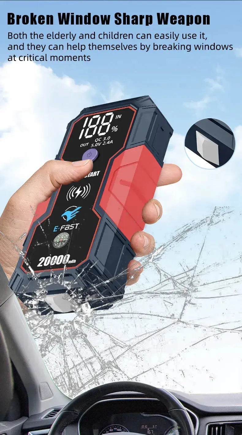 E-FAST  12v power bank with battery rescue starter car rescue starting power supply - AVYXO
