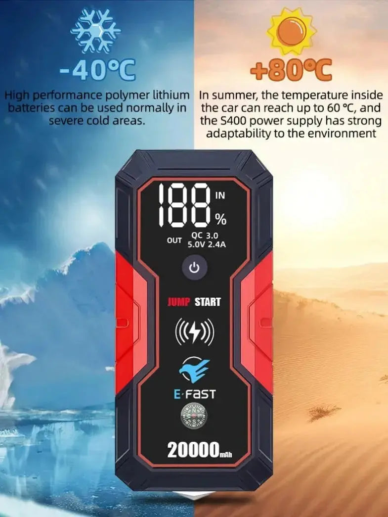 E-FAST  12v power bank with battery rescue starter car rescue starting power supply - AVYXO