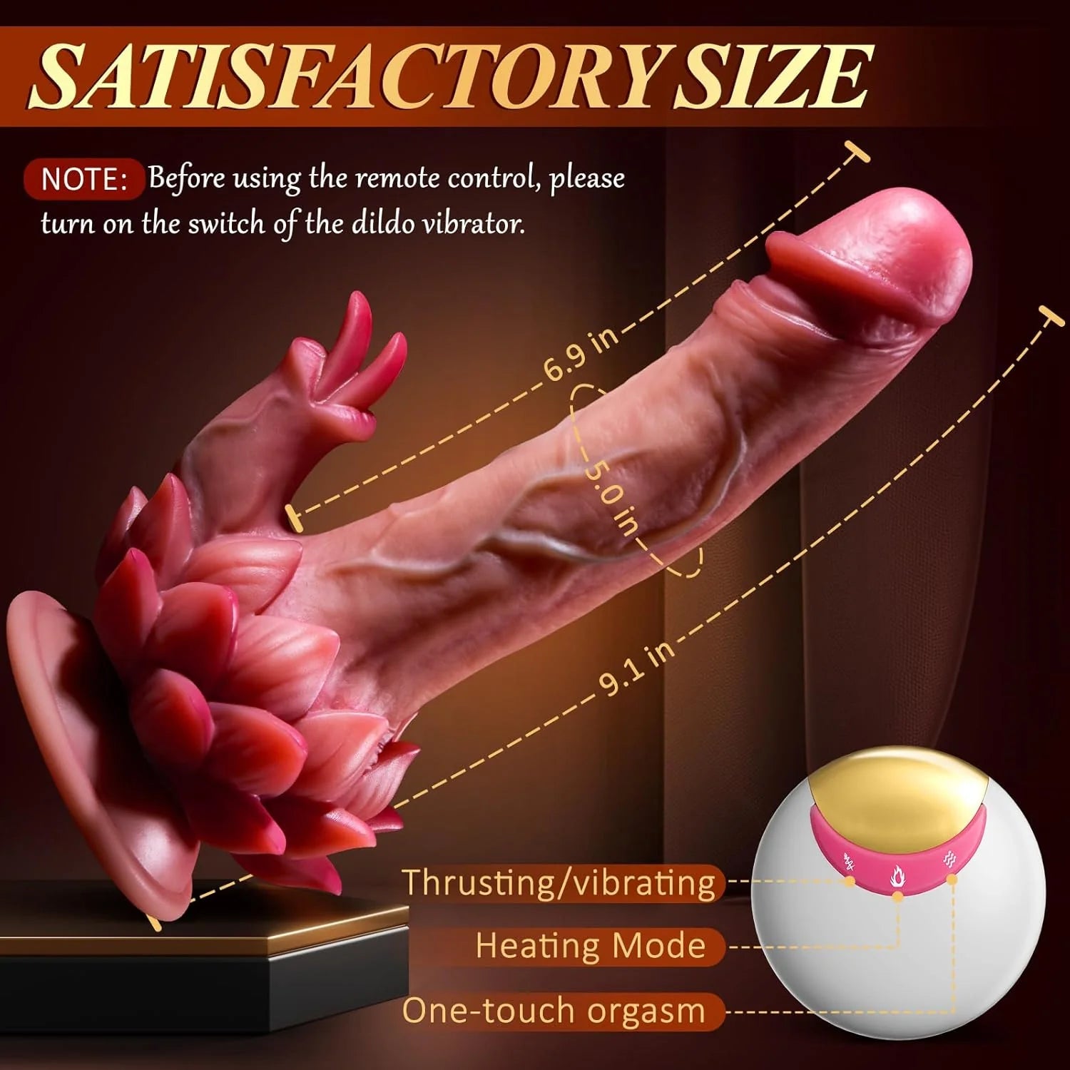 Sitting Lotus Thrusting Dildo - 8 Thrusting & Licking Modes - AVYXO